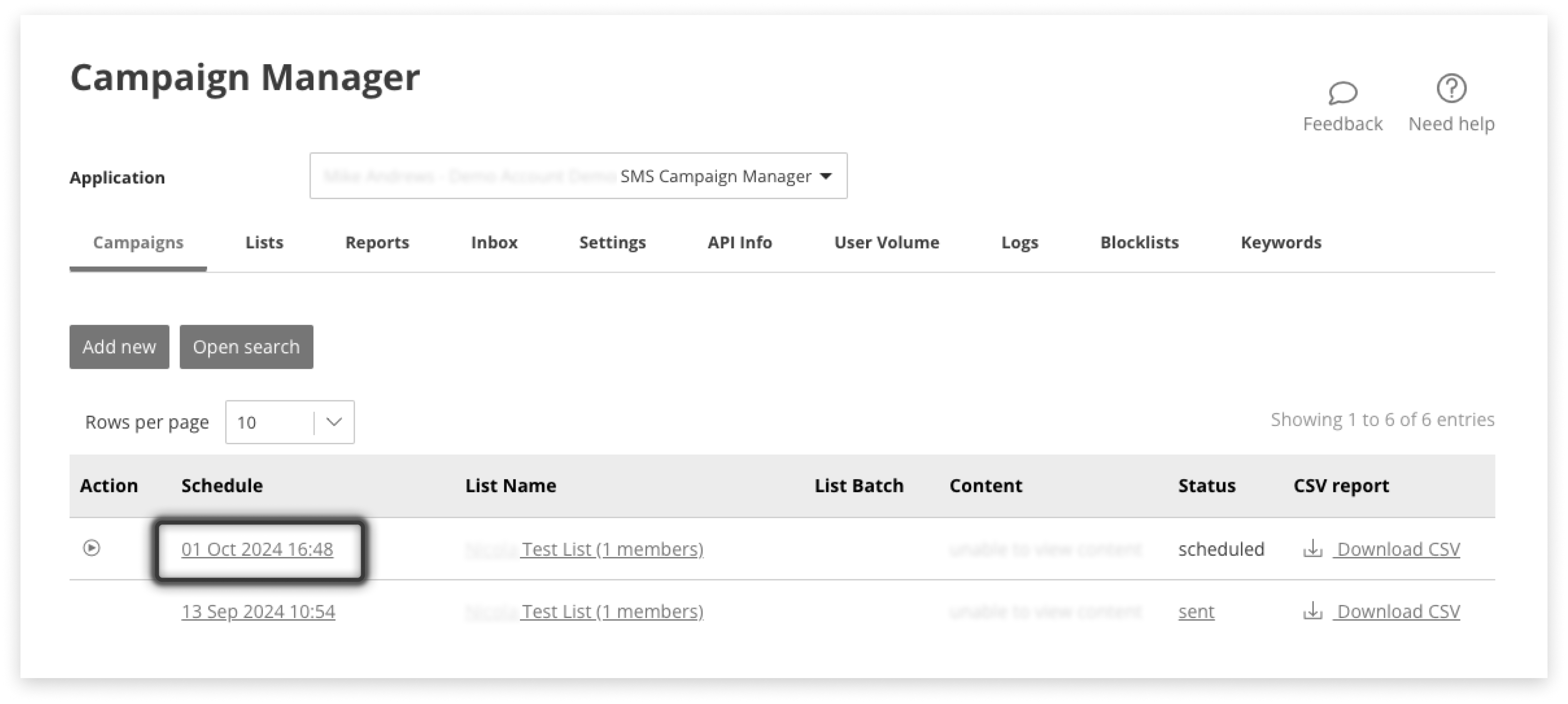Black and white screenshot of where to delete a campaign in campaign manager
