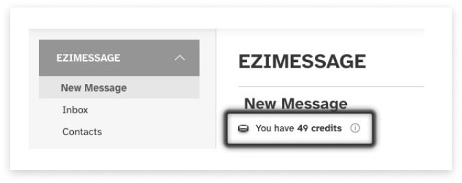 colourful screenshot showing options to add recipients when sending a New Message under EziMessage