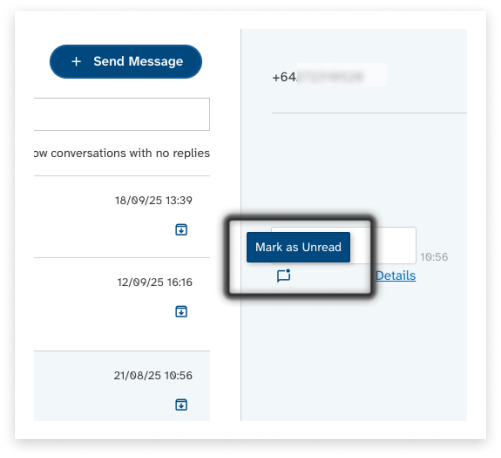 colourful screenshot showing the conversational response box and reply button in EziMessage