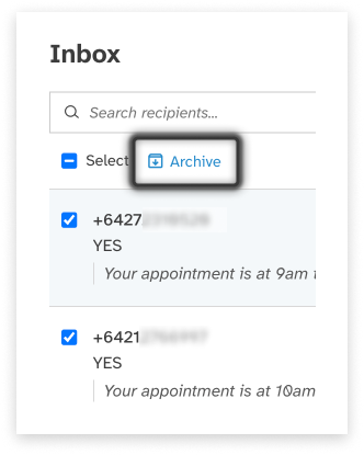 colourful screenshot showing the inbox in EziMessage