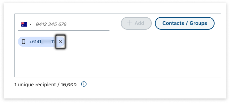 colourful screenshot showing options to add recipients when sending a New Message under EziMessage