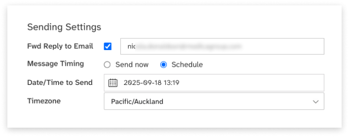 colourful screenshot showing options to add recipients when sending a New Message under EziMessage
