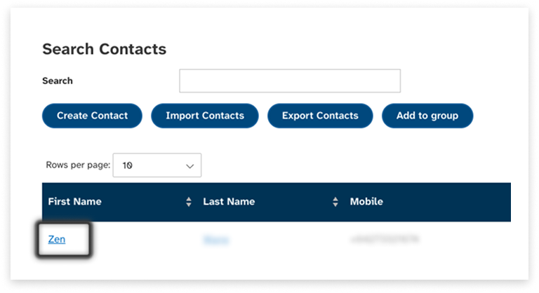 colourful screenshot of what to click to edit a contact in EziMessage