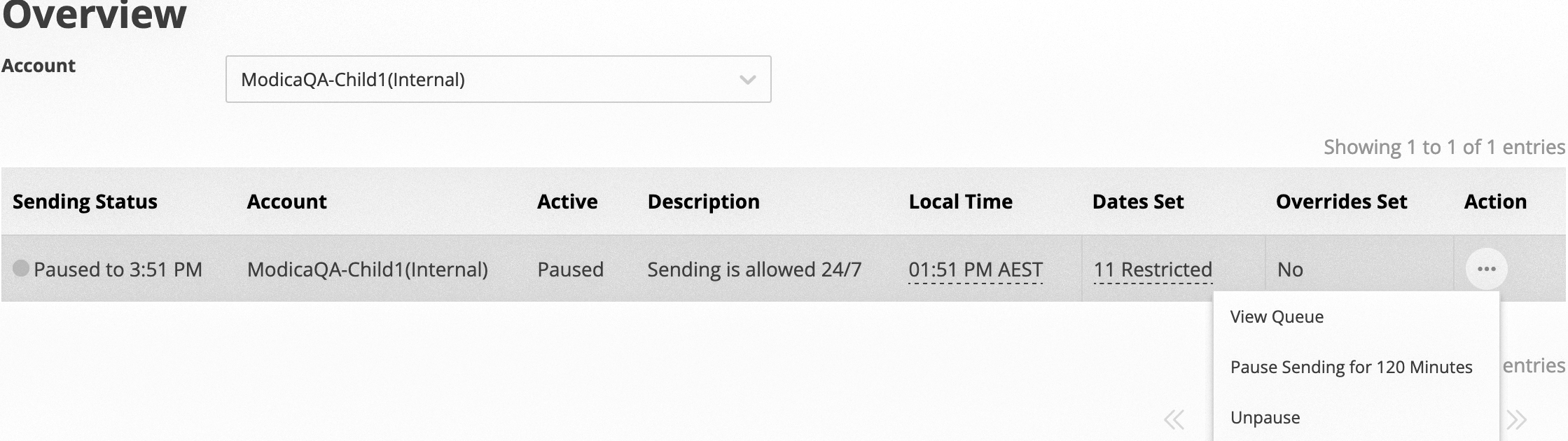 screenshot of Create Sending Hours form
